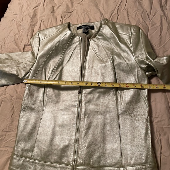 Women's Dialogue Leather Jacket. Metallic - Picture 8 of 8